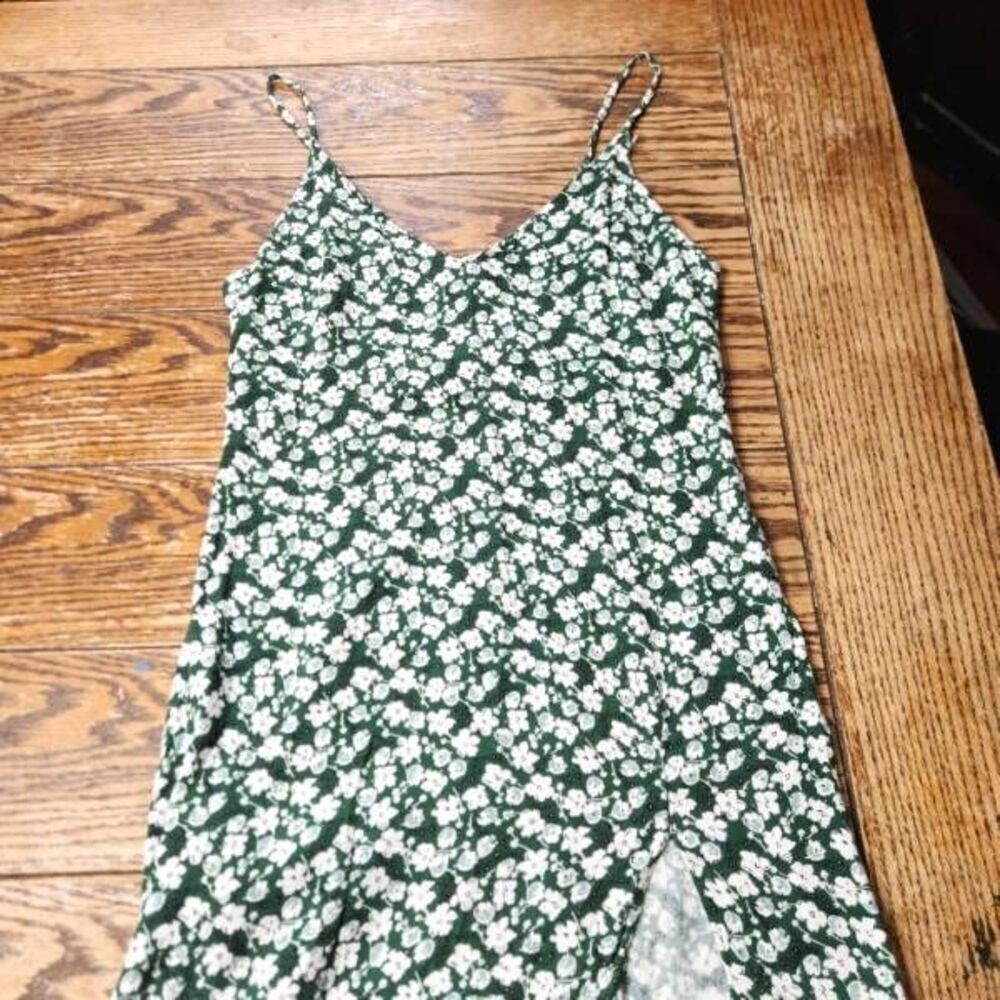 Reformation Marlowe Mini Dress Sleeveless Floral Cilantro Green White Sz Medium